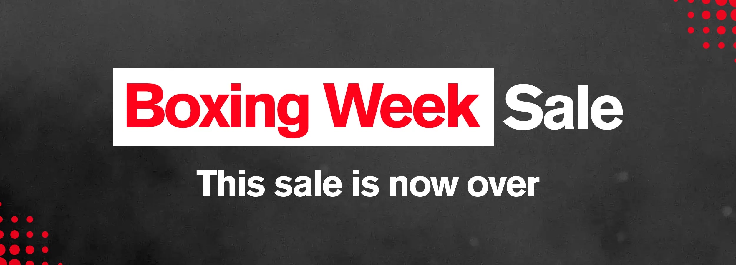 BOXING WEEK SALE - This sale is now over