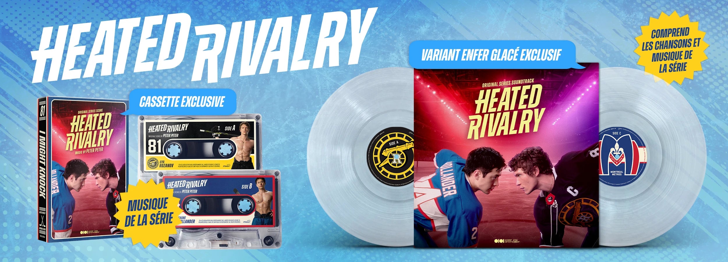 HEATED RIVALRY  - CASSETTE EXCLUSIVE - VINYLE ENFER GLACÉ | EXCLUSIF - PRÉCOMMANDEZ MAINTENANT