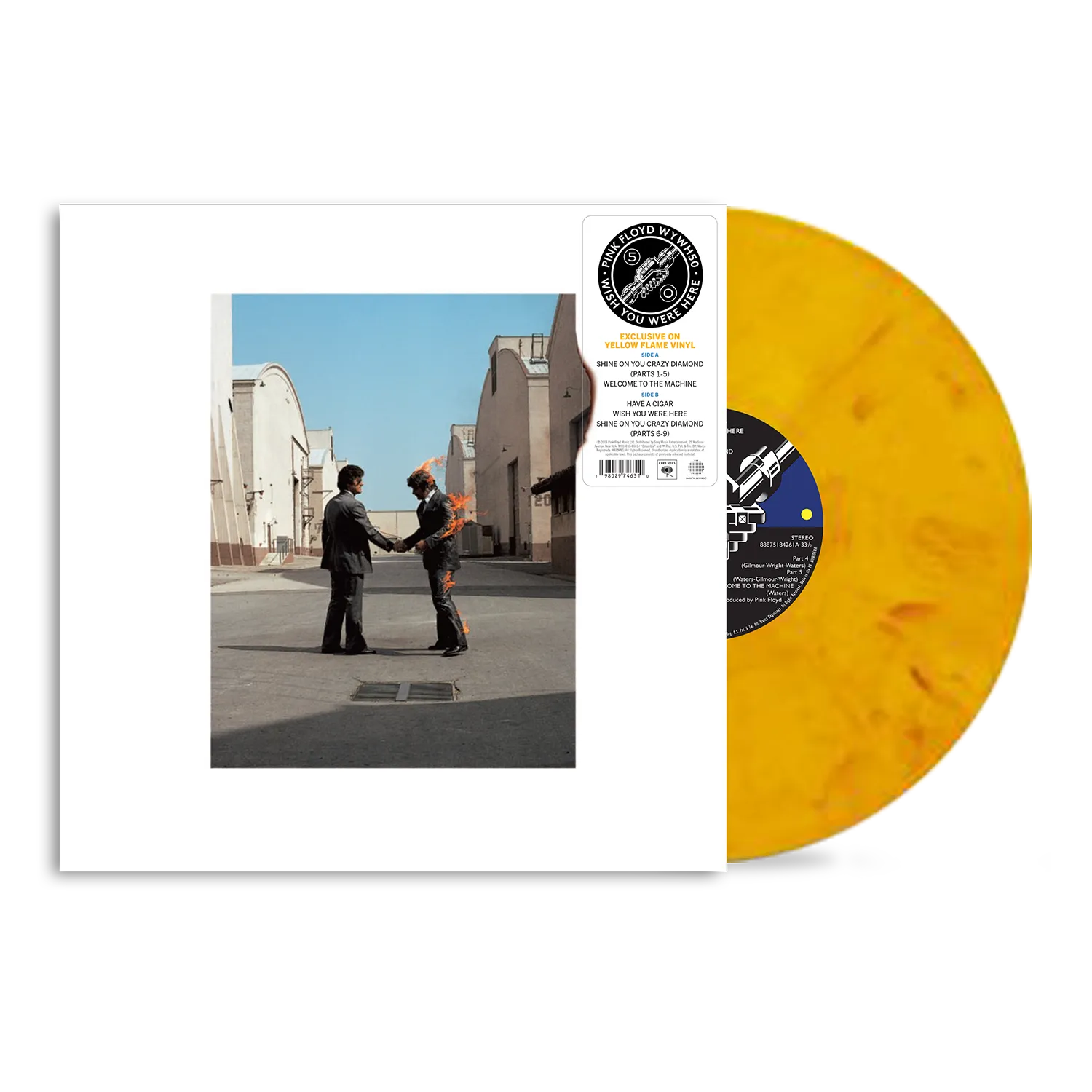 Pink Floyd - Wish You Were Here (50th anniversary) (Yellow Flame Vinyl ...