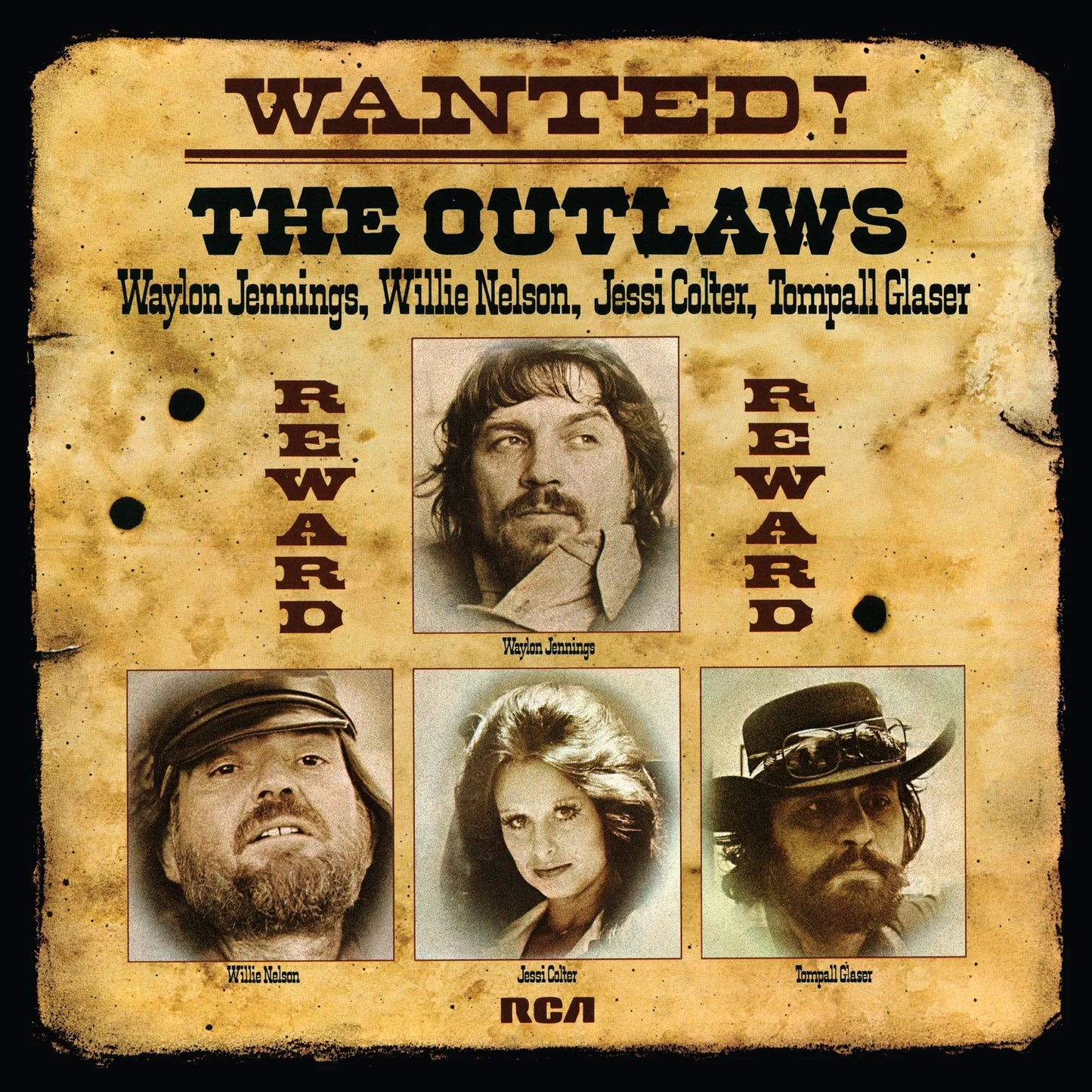 Waylon Jennings, Willie Nelson, Jessi Colter, Tompall Glaser - Wanted! The Outlaws (Vinyle doré) (50e anniversaire)
